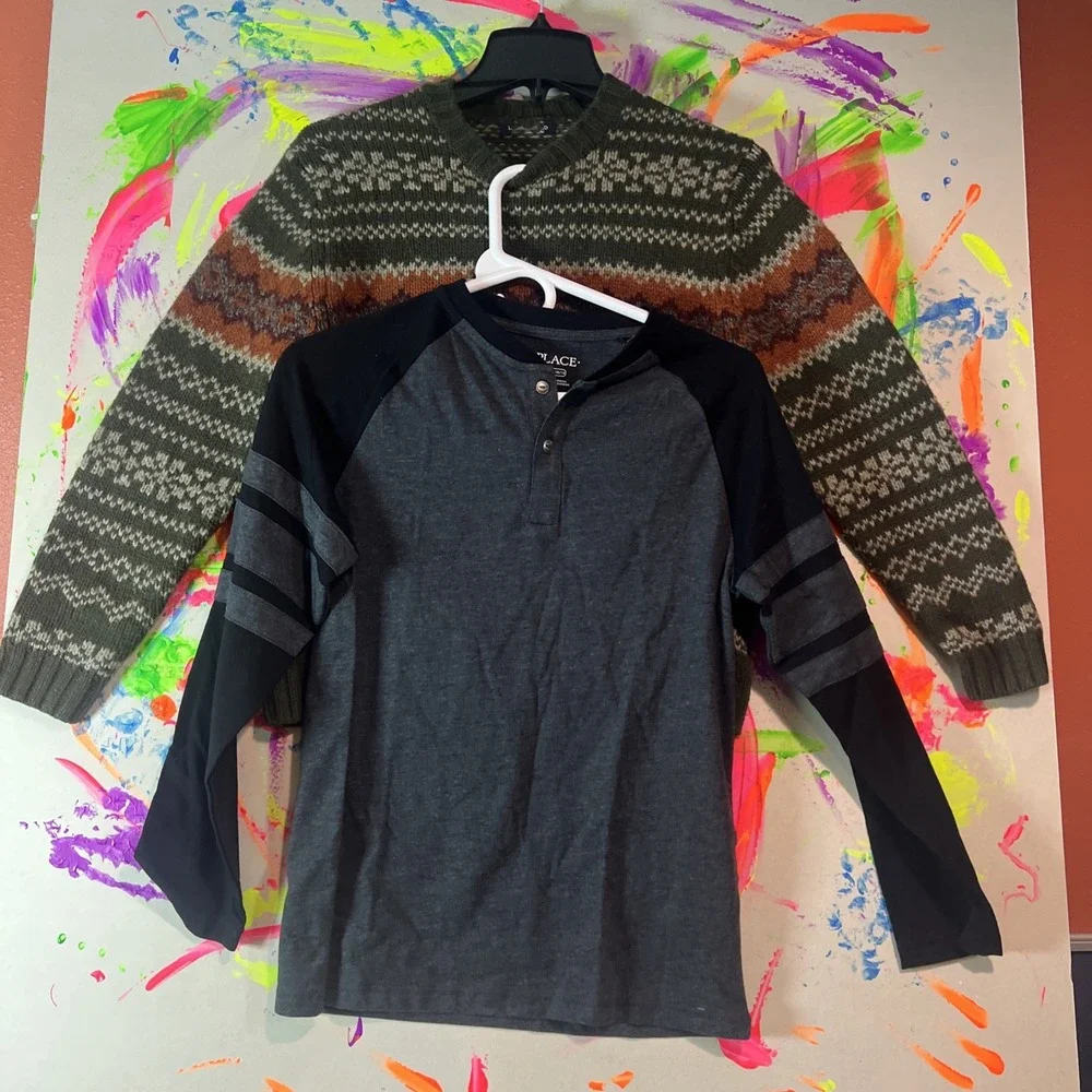 Boy combo 10-12, Land End sweater & children's place long sleeve